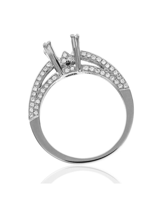Micro-pave Diamond Enagement Ring Mounting in Gold